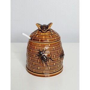 Vintage Honey Bee Pot with Lid & Spoon
